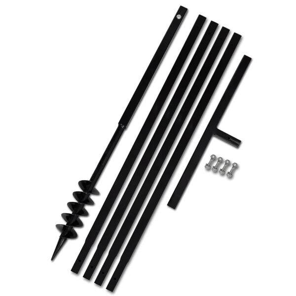 Grondboor 80 mm met 5 m verlengstuk Staal