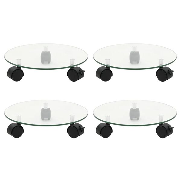 vidaXL Plantenrollers 4 st rond 28 cm gehard glas