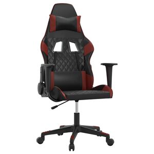 vidaXL Gamestoel kunstleer zwart en wijnrood