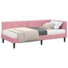 vidaXL Hoekbedframe met Matras 2 st Roze 90 x 190 cm Fluweel