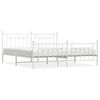 vidaXL Bedframe met hoofd- en voeteneinde metaal wit 200x200 cm
