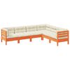 vidaXL 6-delige Loungeset met kussens massief grenenhout wasbruin
