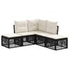 vidaXL Tuinbankenset 5 st Zwart poly rattan