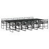 vidaXL 13-delige Tuinset met kussens poly rattan zwart