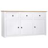 vidaXL Dressoir Panama Range 135x40x80 cm massief grenenhout wit