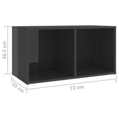 vidaXL 5-delige Tv-meubelset spaanplaat hoogglans grijs