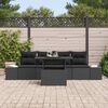 vidaXL Tuin Sofa Set 5 pcs Zwart poly rattan & Gepoedercoat staal