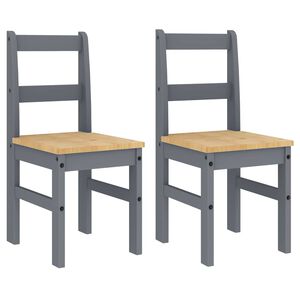 vidaXL Eetkamerstoelen 2 st Panama 40x46x90 cm grenenhout grijs