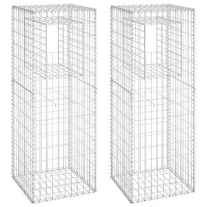 vidaXL Schanskorf palen 2 st 50x50x140 cm ijzer
