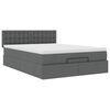 vidaXL Bed met matras 140x200 cm stof donkergrijs
