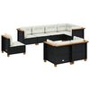 vidaXL 8-delige Loungeset met kussens poly rattan zwart