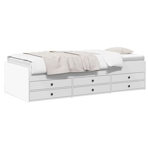 vidaXL Bedframe met opslag met lade Wit 80 x 200 cm Bewerkt hout