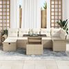 vidaXL Tuin Sofa Set met kussen met opslag 8 pcs Beige Poly riet