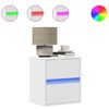 vidaXL Nachtkastjes met LED's 2 st wandgemonteerd wit