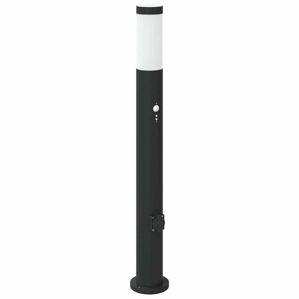 vidaXL Bolderverlichting met sensor en stopcontact 3 stuks 80 cm roestvrij staal IP44