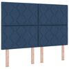 vidaXL Boxspring bed met matras met hoofdeinde Blauw 140 x 200 cm Stof