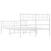 vidaXL Bedframe met hoofd- en voeteneinde metaal wit 135x190 cm