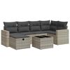 vidaXL 7-delige Loungeset met kussens poly rattan lichtgrijs