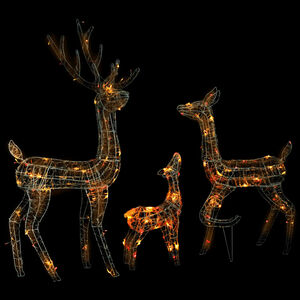 vidaXL Kerstversiering rendierfamilie 300 LED's meerkleurig acryl