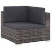 vidaXL 7-delige Loungeset met kussens poly rattan grijs
