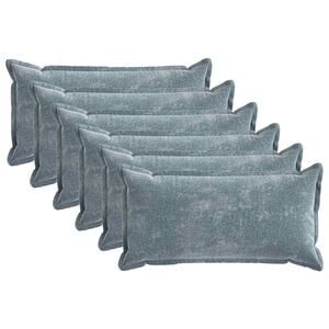 vidaXL Kussensloop 6 pcs HOUTEN Lichtblauw 40 x 80 cm Chenille Stof