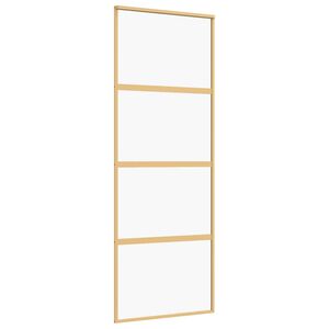 vidaXL Schuifdeur 76x205 cm helder ESG-glas en aluminium goudkleurig