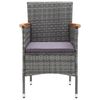 vidaXL 7-delige Tuinset met kussens poly rattan grijs