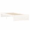 vidaXL Bedframe massief hout wit 75x190 cm