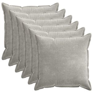 vidaXL Kussensloop 6 pcs HOUTEN Lichtgrijs 70 x 70 cm Chenille Stof