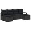 vidaXL Bankstel 6 st 6-Aantal zitplaatsen Zwart poly rattan