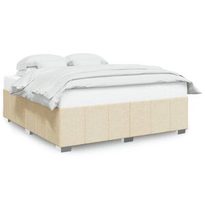 vidaXL Bedframe zonder matras stof cr&egrave;mekleurig 200x200 cm