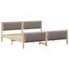 vidaXL Bedframe Bruin en taupe 200 x 200 cm Massief grenenhout