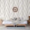 DUTCH WALLCOVERINGS Behang Geometric wit en goudkleurig
