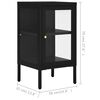 vidaXL Dressoir 38x35x70 cm staal en glas zwart