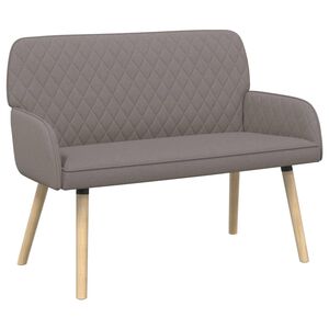 vidaXL 2-zitsbank met massief houten poten 2-zits Taupe Linnen stof