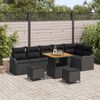 vidaXL Tuin Sofa Set met kussen met opslag met kussen 9 pcs Zwart