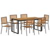 vidaXL Tuin eettafelset 7 st Grijs en Bruin poly rattan