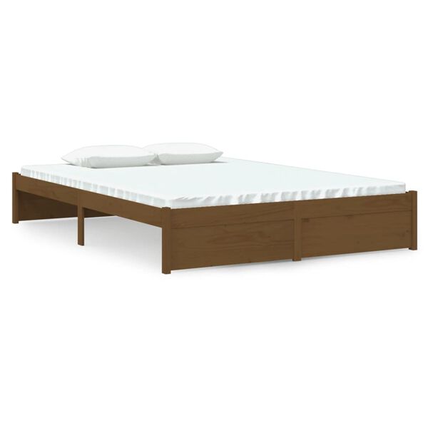 vidaXL Bedframe massief hout honingbruin 140x200 cm