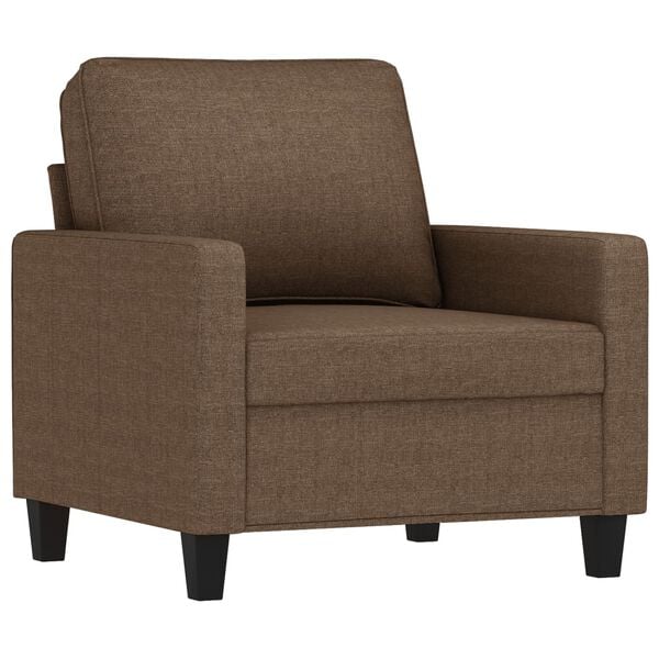 vidaXL 4-delige Loungeset met kussens stof bruin