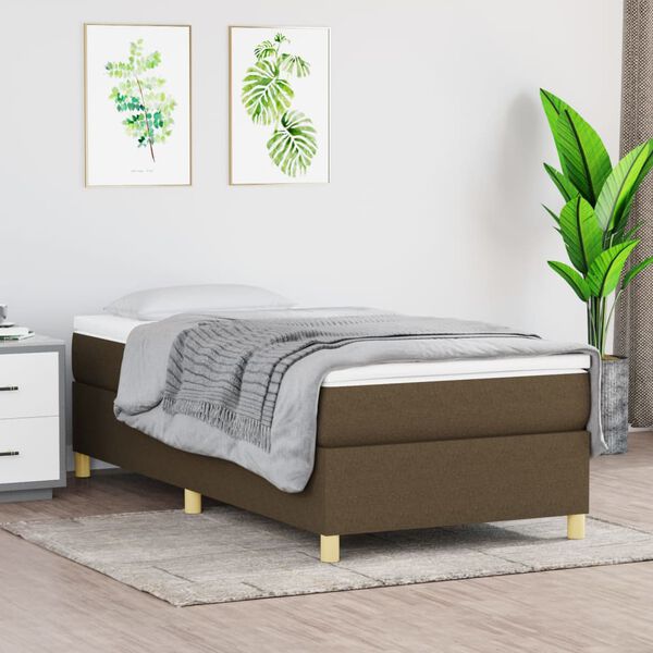 vidaXL Boxspring bed 90x190 cm stof donkerbruin