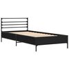 vidaXL Bedframe bewerkt hout en metaal zwart 100x200 cm