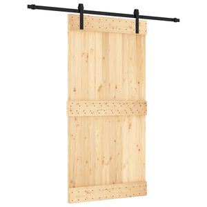vidaXL Schuifdeur 100 x 210 cm Massief Grenenhout (Niet-Behandeld)