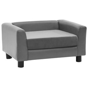 vidaXL Hondenbank 60x43x30 cm pluche en kunstleer grijs