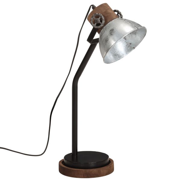 vidaXL Bureaulamp 25 W E27 18x18x60 cm vintage zilverkleurig