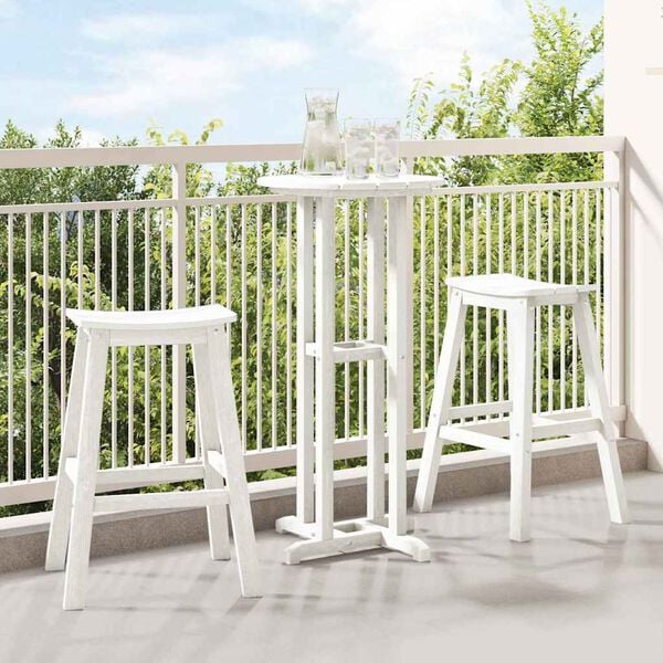 vidaXL Tuin Bar Set 3 pcs Wit HDPE