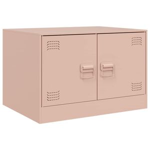 vidaXL Salontafel 67x50x44 cm staal roze
