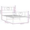 vidaXL Bedframe met hoofd- en voeteneinde metaal wit 90x190 cm