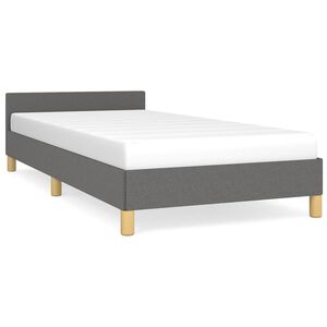 vidaXL Bedframe zonder matras 80x200 cm stof donkergrijs