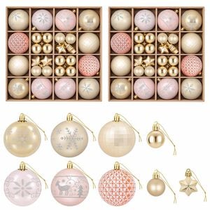 vidaXL Kerstballen set 88 st ros&eacute;goud en goud &Oslash; 6 cm Kunststof