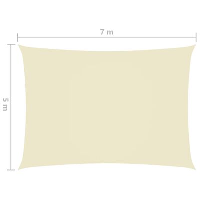 vidaXL Zonnescherm rechthoekig 5x7 m oxford stof crèmekleurig